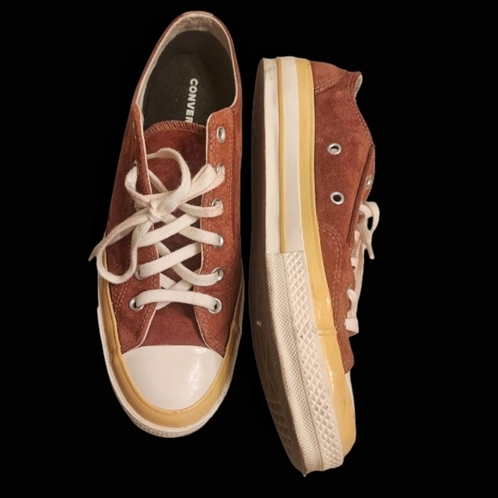 🍁Custom Converse Rust Yellow And White - Picture 3 of 7